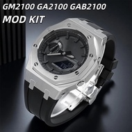 Mod Kit For Casio GA2100 GA2110 Stainless Steel Bezel + FKM Rubber Strap | Farmhouse oak GA-B2100 Me