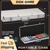 500 Poker Chip Set, card Decks, Dealer Buttons, Dices, for Texas Holdem, Blackjack, Casino Gambling