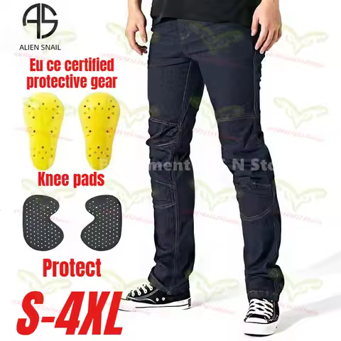 ALIEN SNAIL Motorcycle Riding Pants Wear-resistant Jeans for Men Women with CE Protective Gear and A