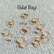 1/ 4 Gram Light Gold Baby Round Earrings