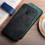 Case For Samsung Galaxy A8 2018 A8 Plus coque silky feel fingerprint proof durable leather cover funda capa