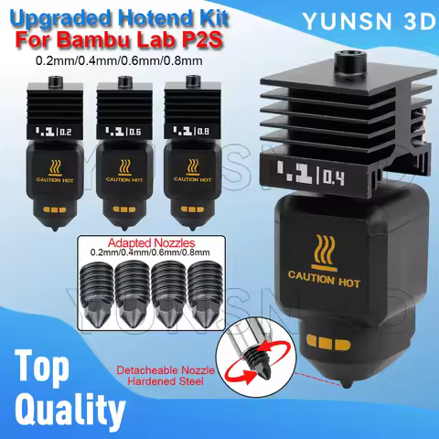 Upgraded Hotend Kit For Bambu Lab P2S 0.2/0.4/0.6/0.8mm Detachable Nozzle Hot End For Bambulab P2S 3