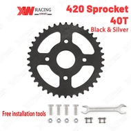 420 Chain Sprocket Gears 40T small displacement motorcycle rear sprocket for 212cc 196cc CT100U CT20