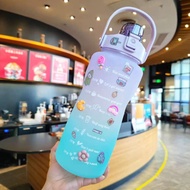 MG - Viral 2000ML Drinking Water Bottle + Sticker 2L Rainbow Infuser Drinking Bottle