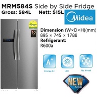 MIDEA MRM584S Side by Side Fridge (GROSS 584L NET 515L)