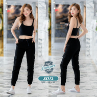 [Jogger pants] กางเกง Jogger ขาจั้มผ้ายืดผู้หญิง (เป้าซิป) รุ่น J37/2 ใส่ได้ทั้งชายหญิงเนื้อผ้า cott
