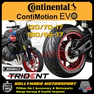 TAYAR TUBELESS CONTINENTAL CONTIMOTION EVO TRIUMP TRIDENT 660 17" INCH FRONT 120/70-17  REAR 180/55-
