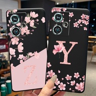 Black Case For ZTE Nubia Z50 5G NX711J Beautiful Flower Printing Initial Letters Phone Casing Soft S