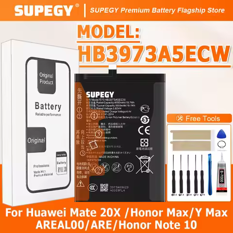 100% New Battery HB3973A5ECW For HUAWEI AREAL00 Honor max honor Note10 X10 MAX Mate20X Y MAXBattery 