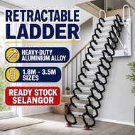 Retractable Ladder Extension Tangga Lipat Heavy Duty Staircase Foldable Wall-Mounted Loft Ladder Ind