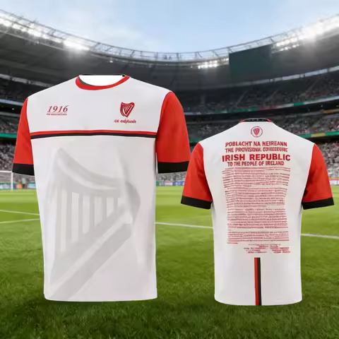 Commemoration Jersey 3D Sports Football T-Shirt Collins Commemoration Jersey Ireland Men's Shirt Top
