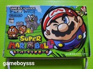 瑕疵等級 (遊戲BOY) 14VU 日本製 GBA 瑪莉歐彈珠台 Super Mario Ball 日版 盒書