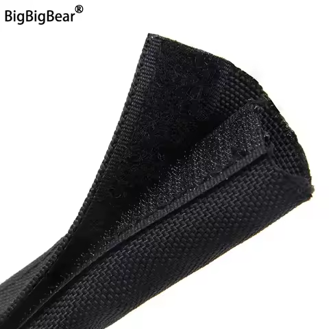 1~10m Cable Sleeve Adhesive Grommet 16mm-100mm Nylon Braided Flexible Cable Harness Sheath Wrap Prot