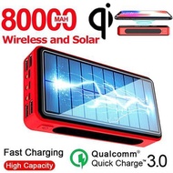 Power Bank Tanpa Wayar 80000mah Solar Powerbank 4 Usb Mudah Alih