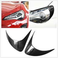 2PCS Carbon Fiber Front Headlight Eyelid Cover Sticker Eyebrow For Toyota 86 GT86 & Scion FR-S & Sub