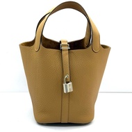 HERMES 愛馬仕 4B BISCUIT 餅乾色 PICOTIN LOCK 18 PM G刻