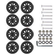 seng 8Pcs Luggage Replacement Wheels 55x11mm Rubber Double Suitcase Wheels Repair Kit