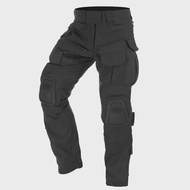 กางเกงยุทธวิธี + แผ่น Casual หลายกระเป๋า COMBAT Cargo เข่า Pads Multicam CP Camo ทหารทํางานกางเกงล่า