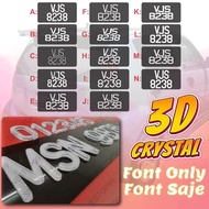 Nombor Plate kereta 3D Crystal /3DCrystral Car Number plate