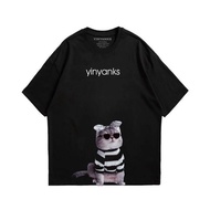 Yinyanks T-Shirt Cat Cat Black T-Shirt