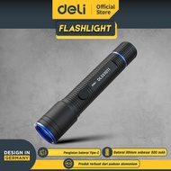 Deli Rechargeable LED Flashlight / Senter LED Isi Ulang EDL551011