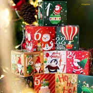 24pcs Christmas Box DIY Advent Calendar Treat Box Christmas Advent Calendar Box Xmas Countdown Calen