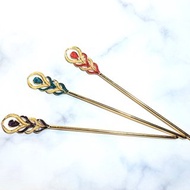 如意 孔雀羽毛樣式 髮簪