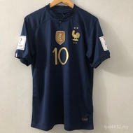 Fans 2022 France Home Soccer Jersey Men MBAPPE TOP CUP Shirt Football Uniforms