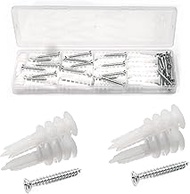 binifiMux 60pcs #8 x 1-1/4'' Drywall Anchors, Wall Anchors and Screws for Drywall, 75LB Hanging and 