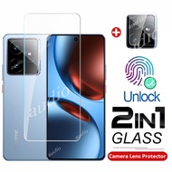 Realme GT 7 5G 2in1 Tempered Glass Full Screen Protector Film With Camera Lens Protector For realme 