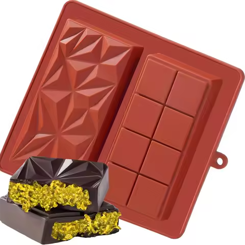 2-in-1 Chocolate Bar Mold Silicone Material Thick Chocolate Bar Mold Durable Rectangular Mold Dubai 