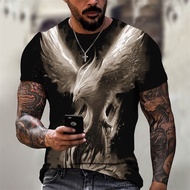 3D Animal Print short sleeve men's T-shirt, Hip hop fashion top, casual, round neck, Suzaku pattern, 6XL large T-shirt