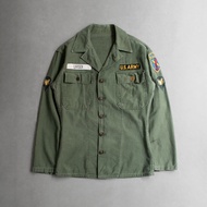 < White Wood 11 > US ARMY OG107 FATIGUE SHIRT Green Long Sleeve B