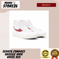 Gazelle High White Red Compass Shoes