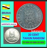 Koin brunai 20 sen coin cent uang lama kuno sultan haji hasanal bolkiah brunei