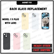 15 PLUS With Lens - Back Glass Replacement [ Ready stok ] Gadgetfix