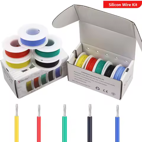 5 Colors Flexible Silicone Wire 16 18 20 22 24 26 28 30 AWG Gauge Tinned Copper Stranded Wire 300V C