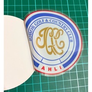 Car Sticker Johor Golf & Country Club Members Sticker