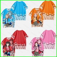 YB1 LoveLive Sunshine Aqours Cosplay T-Shirt - Short Sleeve Anime Design VTuber Apparel for Women in