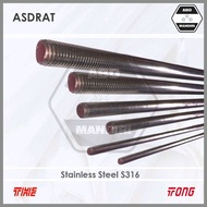 SS316 Asdrat Long Drat 7/8'' X 1M (SUS316 A4-70 Stainless Thread Rod Stud/ Bolt ) 7/8x1000 mm As Thr