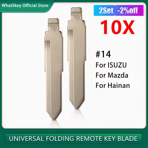 10Pcs No.14 Uncut Blank Folding Flip Car Key #14 Blade For ISUZU For Haima For Mazda Replacement KD 