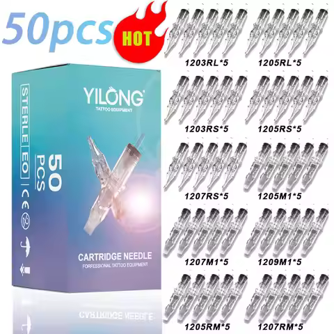 20/50PCS Transparent Tattoo Cartridge Needles RL RS M1 CM Disposable Sterilized Cartridge Needles fo