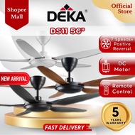 DEKA DS11 56" 5 Blades DC Motor with 7 Speeds Control + Reverse Ceiling Fan Matte Black / White / Wa