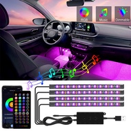 48leds Car Interior Light Bluetooth APP Remote Control 16 Colors Neon Ambient Lamp for Various Cars Floor Foot Atmosphere Decor