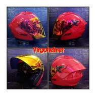 ORIGINAL JPX NOVA X SOLID RED BLACK HELMET INCLUDE IRIDIUM SNI DOT VISOR