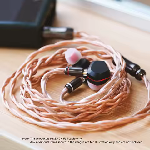NICEHCK Fall IEM Upgrade Cable 18.6 AWG Dual-Layer Coaxial SPC Gold Plated OFC 2Pin 4.4mm