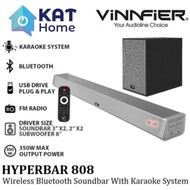 VINNFIER HYPERBAR 808 BTRW WIRELESS BLUETOOTH SOUNDBAR WITH SUBWOOFER & KARAOKE SYSTEM/ 3D AUDIO/ AU