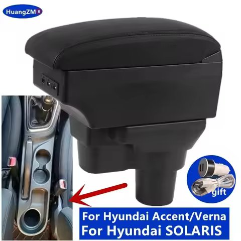 For Hyundai SOLARIS Armrest box For Hyundai Solaris 2 Accent Verna Car Armrest box 2017-2024 Interio