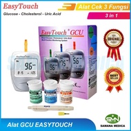 ORIGINAL Alat Tes Darah Gula Darah Kolesterol Asam Urat Easytouch GCU