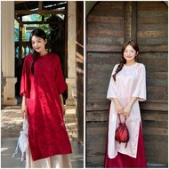 [ CHUBBY BIGSIZE ] Big size damask ao dai from 50-100kg ao dai vietnam ao dai muslimah